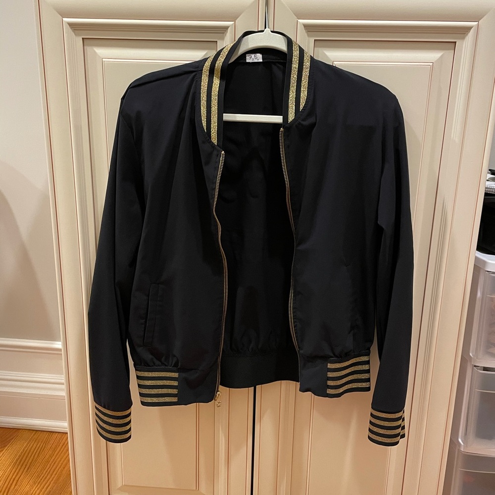 Black + Gold Bomber Jacket ✨